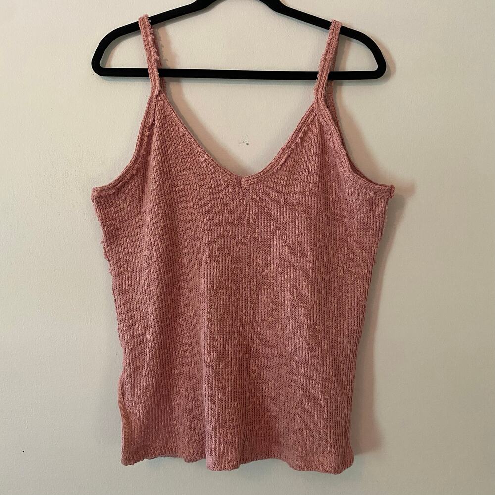 We The Free Pink Knit Tank Top Cotton Blend Boho Fairycore Women's size Medium